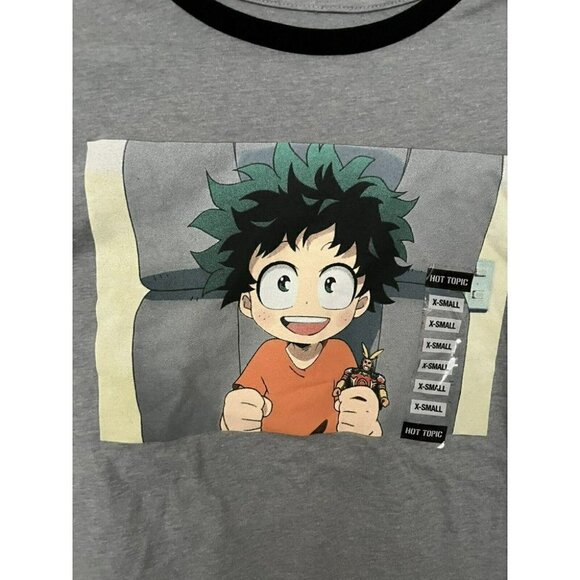 HOT Topic MY HERO ACADEMIA DEKU Graphic Tee T-Shirt XSMALL Gray NEW funmation - Picture 4 of 6